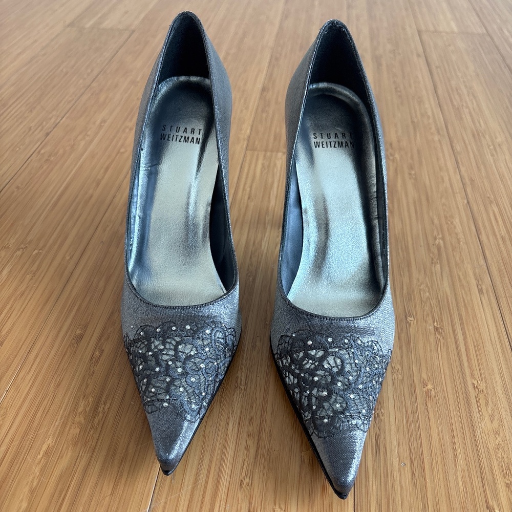 New Stuart Weitzman satin pumps